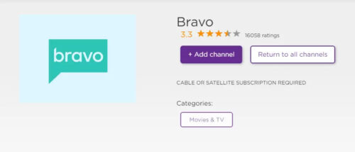 Bravo TV on Roku